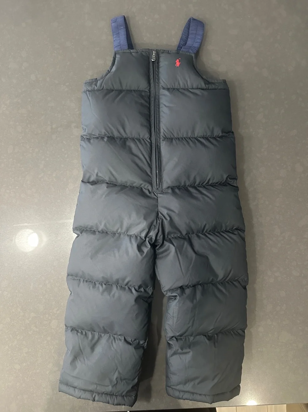 Ralph Lauren Navy Puffer Snow Bib with Red Logo